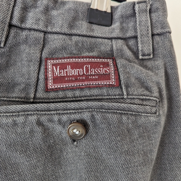 Marlboro Classic Men's Gray 100% Brush Cotton Moleskin Straight Fit Jeans. Italy - Picture 4 of 16